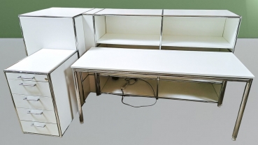 Bosse - Empfangs- / Winkeltheke - mit Schreibtisch - mit Standcontainer  - weiß