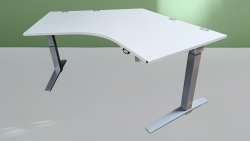 K+N - Schreib- / Freiformtisch - elektr. höhenverst. - cremeweiß - 205 cm