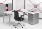 Preview: NEUWARE - Q-BIC - Winkelschreibtisch mit Container - Gestell- / und Plattenfarbe wählbar - 160x160