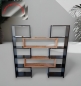 Preview: Bücher- / Wandregal - schwarz-braun - 143x23x150