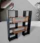 Preview: Bücher- / Wandregal - schwarz-braun - 143x23x150