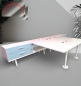 Preview: Vitra - Schreibtisch - Arbeitsplatz - mit Sideboard - links - weiß-mint 180x180