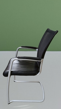 Preview: Tempur - Freischwinger - Leder - schwarz