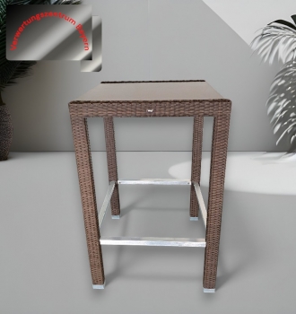 Preview: Vega - Ratten- / Stehtisch - braun - 71x71x111