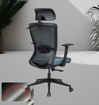 Bürodrehstuhl - blau-schwarz - Meshrücken