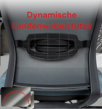 Bürodrehstuhl - blau-schwarz - Meshrücken