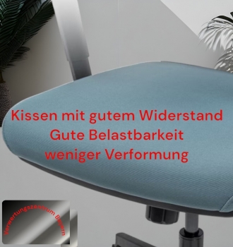 Bürodrehstuhl - blau-schwarz - Meshrücken