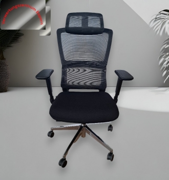Bürodrehstuhl - schwarz - schwarz - Netz