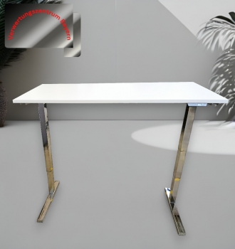 Schreibtisch - elektrisch höhenverstellbar - weiß-chrome - 160x80
