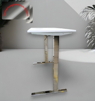 Schreibtisch - elektrisch höhenverstellbar - weiß-chrome - 160x80