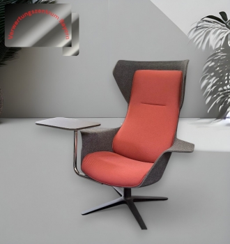 Klöber - Wooom - Loungesessel - dunkelgrau-rötlich