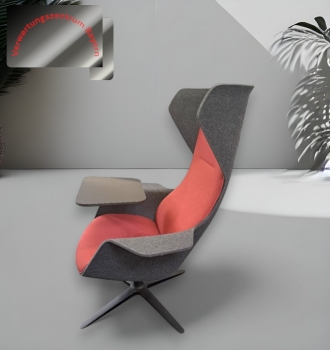 Klöber - Wooom - Loungesessel - dunkelgrau-rötlich