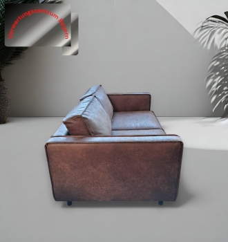 Couch- / 2-Sitzer - Leder - braun - 165 cm