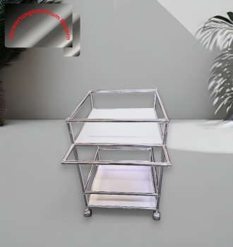 USM Haller - Servierwagen - mattsilber