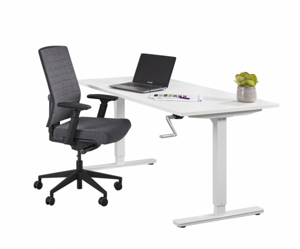 NEUWARE - Schreibtisch - Handkurbel - Gestell- / und Plattenfarbe wählbar - 160x80