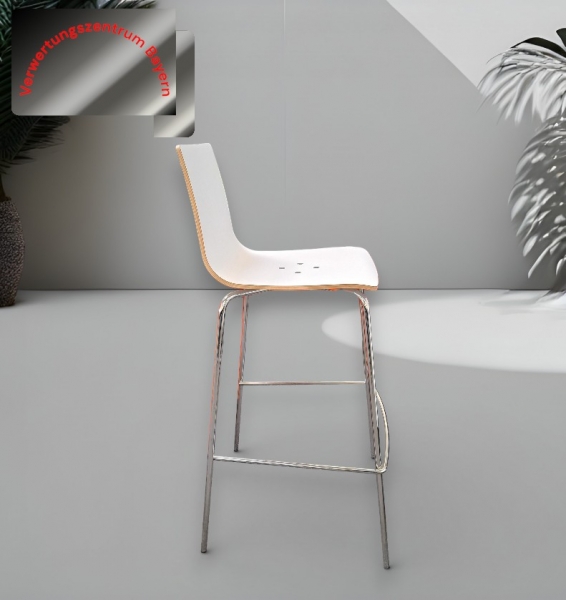 RIM - Barhocker - Schichtholz - weiß