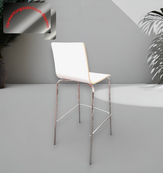 RIM - Barhocker - Schichtholz - weiß