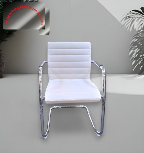 Hausmarke - Besucherstuhl- / Freischwinger - weiß