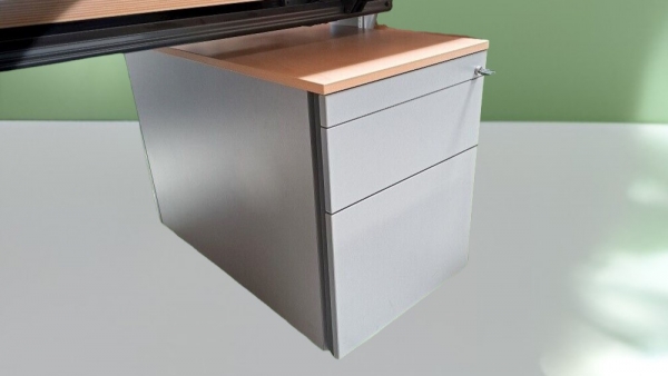 Wini - Rollcontainer - Buche-grau - 3 Auszüge