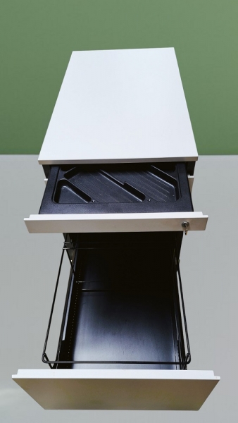 Steelcase - Rollcontainer - weiß-anthrazit - 3 Auszüge