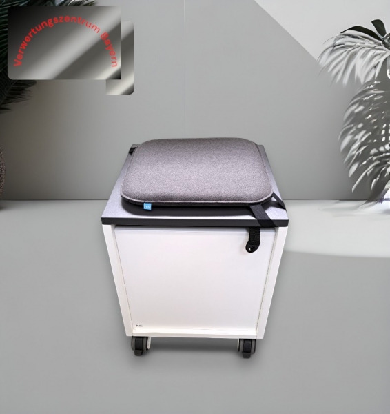 Hali - Rollcontainer - mit Sitzkissen - weiß-anthrazit