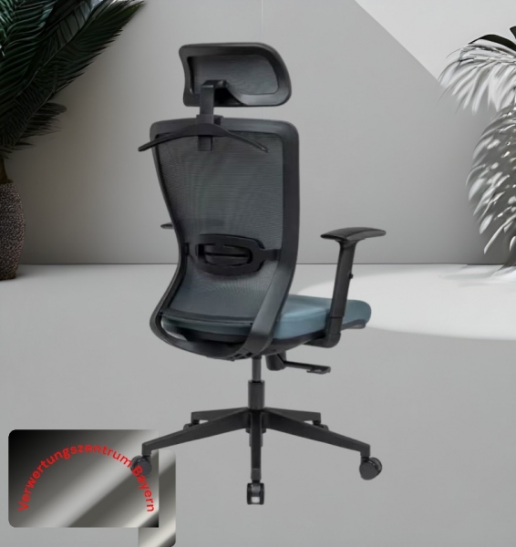Bürodrehstuhl - blau-schwarz - Meshrücken