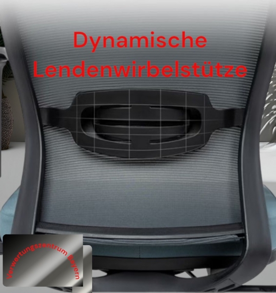 Bürodrehstuhl - blau-schwarz - Meshrücken