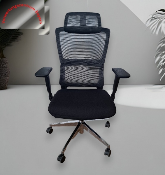 Bürodrehstuhl - schwarz - schwarz - Netz
