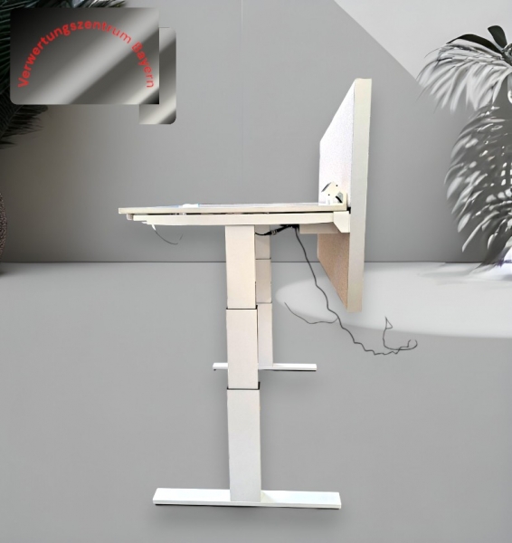 Wini - Schreibtisch elektrisch - weiß - Trennwand - 160x80