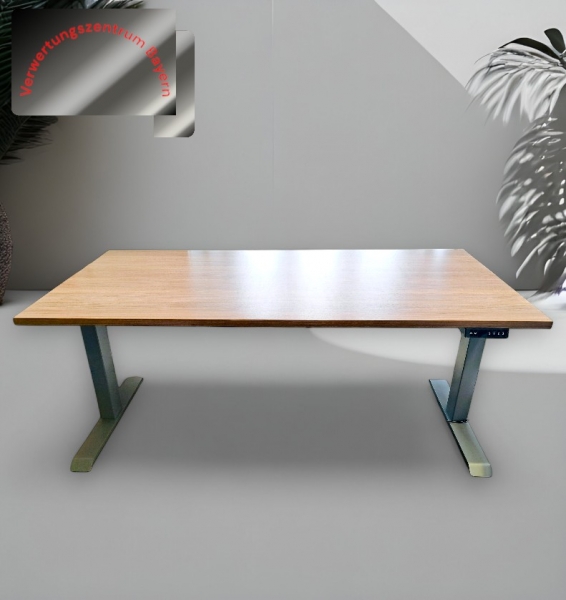 Hausmarke - Schreibtisch elektrisch höhenverstellbar - nussbaum - 160x80