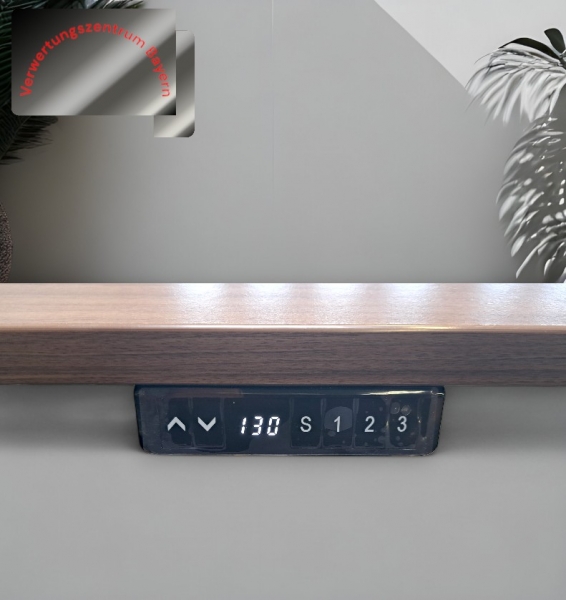 Hausmarke - Schreibtisch elektrisch höhenverstellbar - nussbaum - 160x80