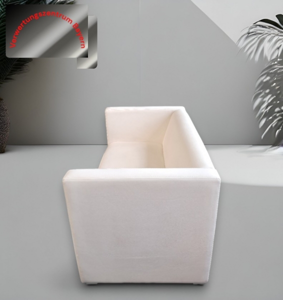 Sofa- / Couch - 2-Sitzer - Kunstleder weiß - 125x70x72