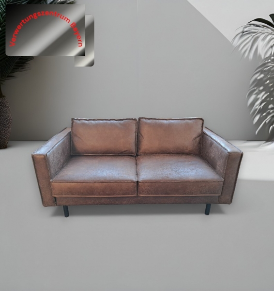 Couch- / 2-Sitzer - Leder - braun - 165 cm