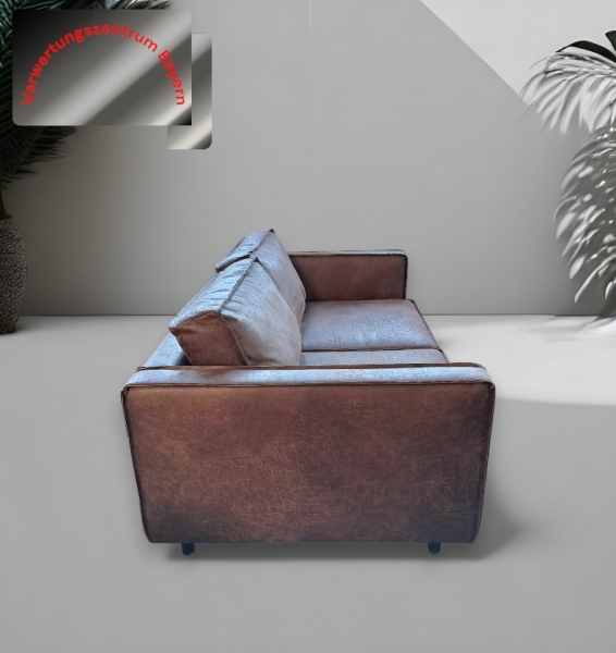 Couch- / 2-Sitzer - Leder - braun - 165 cm