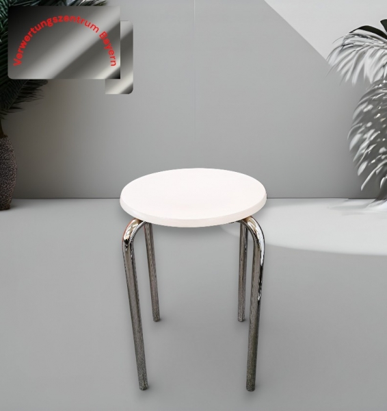 VS - Hocker - Rundhocker - weiß-gräulich