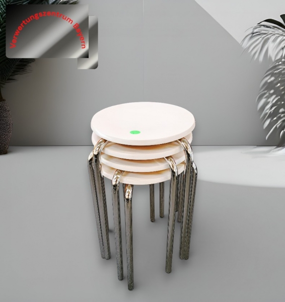 VS - Hocker - Rundhocker - weiß-gräulich
