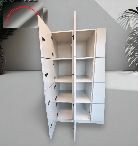 Schließfachschrank - 8 Fächer - weiß - 80x60x197