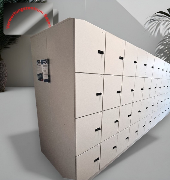 Schließfachschrank - 8 Fächer - weiß - 80x60x197