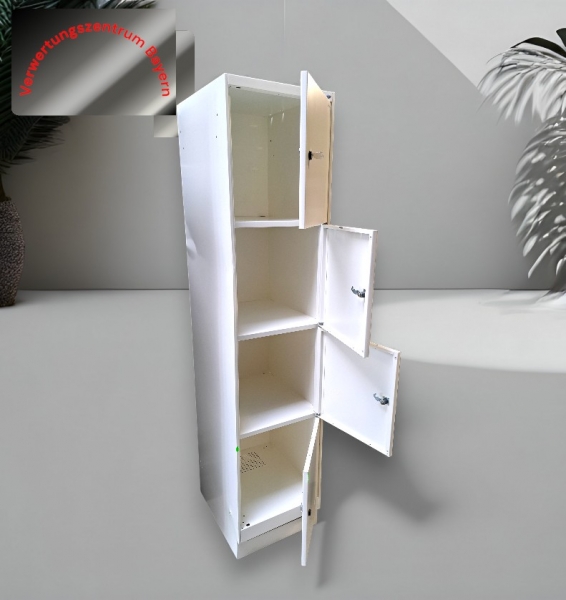CP - Garderoben- / Schließfachschrank - weiß - 4 Fächer - 40x50x180