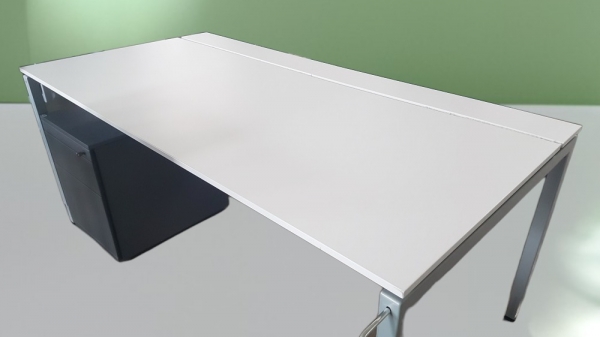 VS - Schreibtisch - weiß - Handkurbel - 180x90