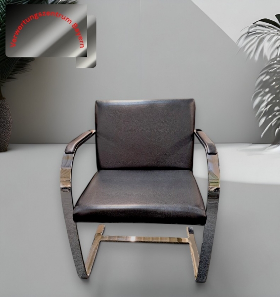 Knoll - Brno - Freischwinger - Leder - schwarz