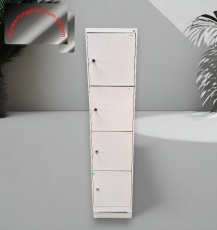 CP - Garderoben- / Schließfachschrank - weiß - 4 Fächer - 40x50x180