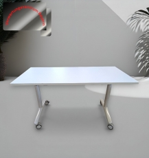 Wini - Klapptisch -Schreibtisch - Schulungstisch - hellgrau - mobil - 140x70